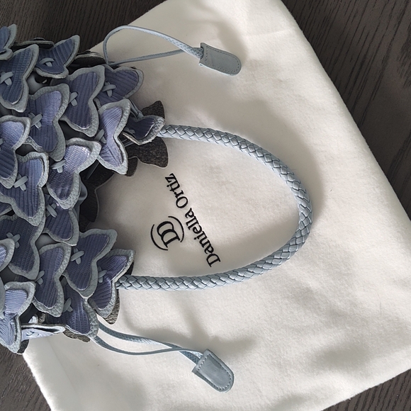 Blue Butterfly Embellished Women's Bag